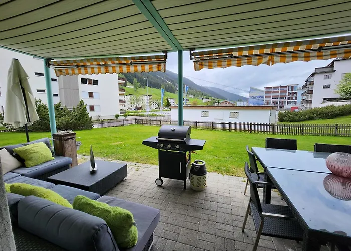 Fuer 8 Pers Neben Talstation Jakobshorn Skipiste 3 Schlafzimmer Privater Garten Vollausgestattete Kueche Apartment Davos